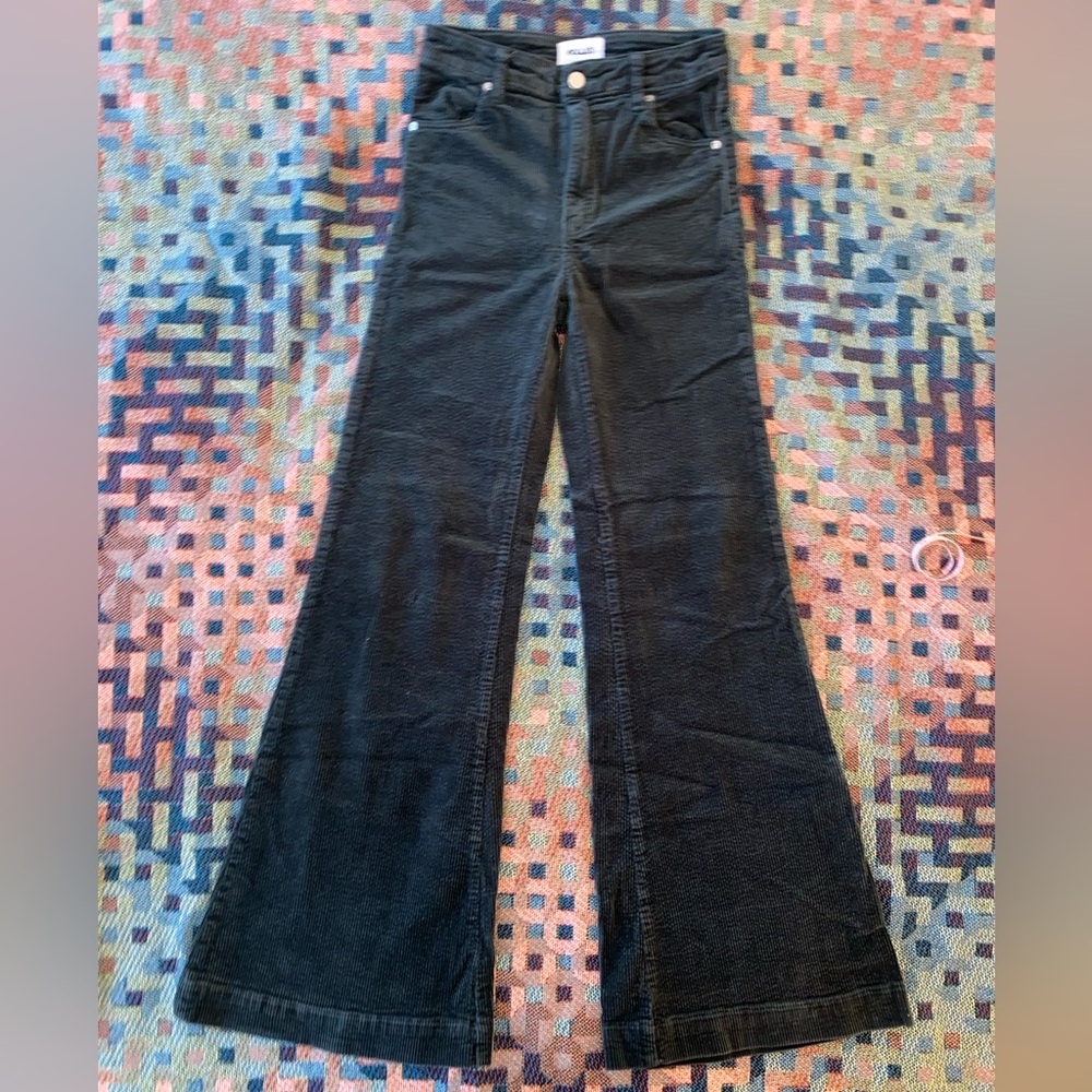 ROLLA'S Dark Green Corduroy East Coast Super Flare Size 26